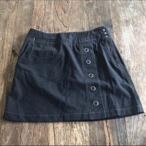 Athleta Gray Skirt Button Front Hand Pockets Sz 8